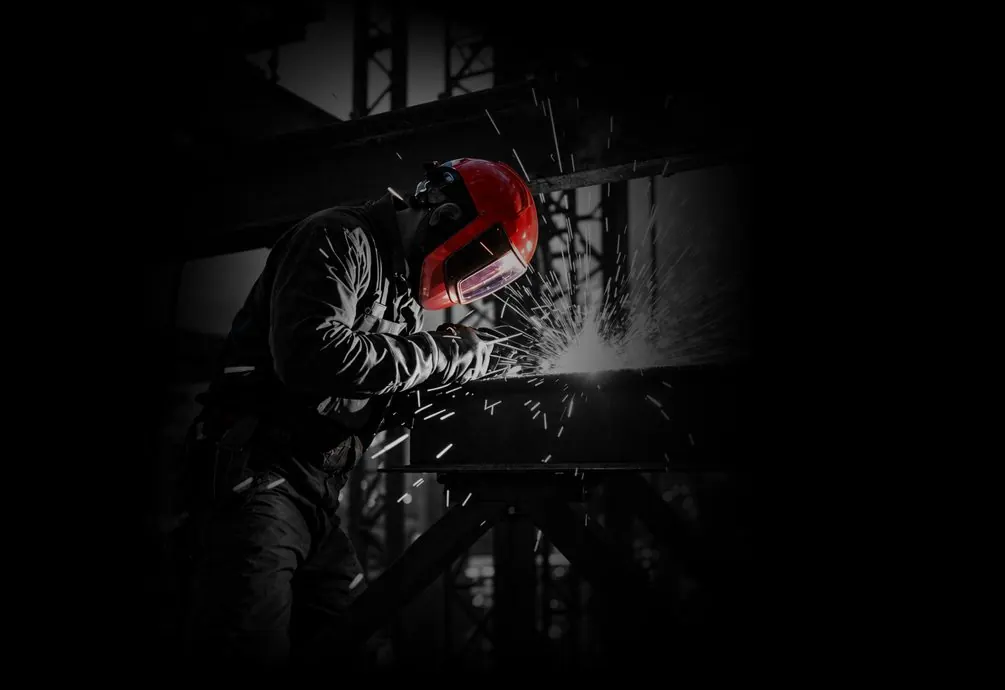 Welder working on a steel structure